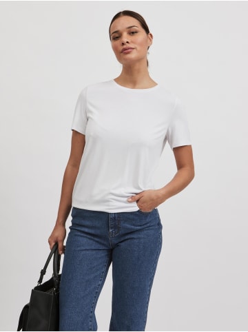 Vila Basic T-Shirt Kurzarm Rundhals Top Oberteil VIMODALA in Weiß