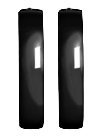 Adeliás Damen Ohrringe – Klappcreole aus Edelstahl in schwarz