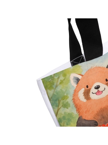 Mr. & Mrs. Panda Umhängetasche Roter Panda Design mit Spruch in Weiß