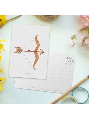 Mr. & Mrs. Panda Postkarte Sternzeichen Schütze ohne Spruch in Weiß