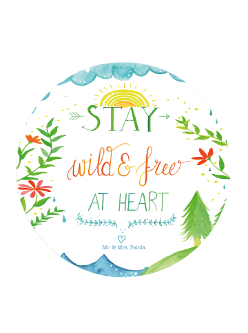 Mr. & Mrs. Panda Rund Magnet Stay wild & free at heart mit Spruch in Bunt