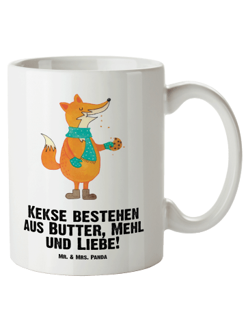 Mr. & Mrs. Panda Kaffeebecher Fuchs Keks mit Spruch in Weiß