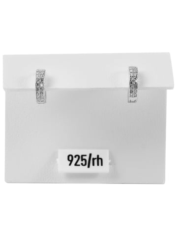 Adeliás Damen Ohrringe – Klappcreole aus 925 Silber mit Zirkonia in silber