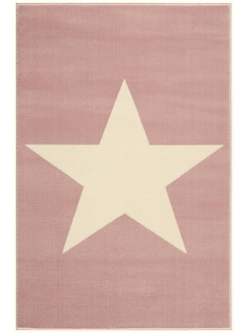 Livone Kinderteppich STERN in rosa/weiß