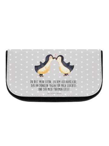 Mr. & Mrs. Panda Schmink-Organizer Pinguin Liebe mit Spruch in Grau Pastell