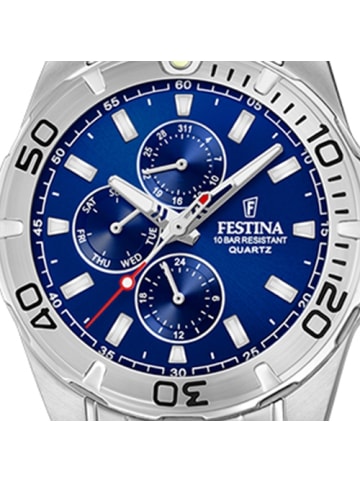 Festina Analog, Multifunktion-Armbanduhr Festina Multifunktion silber groß (ca. 43mm)