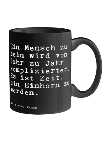 Mr. & Mrs. Panda Trinkbecher Ein Mensch zu sein... mit Spruch in Schwarz