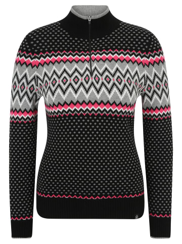 Krimson Klover Sweater Sunny Zip Neck in black-pink