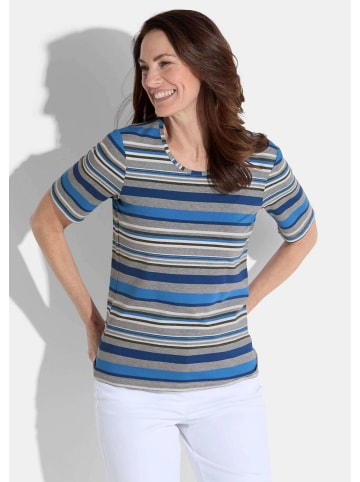GOLDNER Shirt Shirt in grau / blau / weiß / gemustert