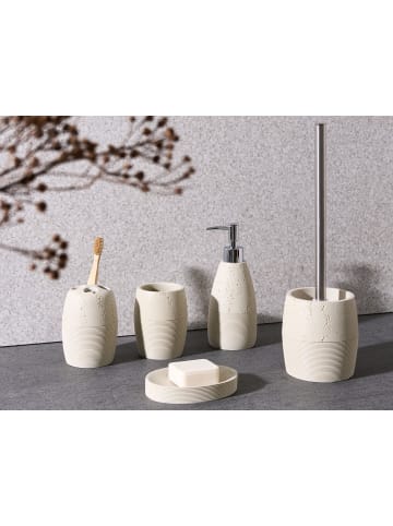 Beliani 5-tlg Badezimmer-Zubehör YARAPA in Beige