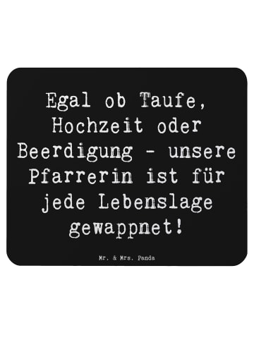 Mr. & Mrs. Panda Mousepad Spruch Pfarrerin Immer Da mit Spruch in Schwarz