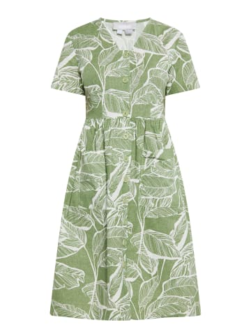 Usha Damen Kleid in Grün Wollweiss
