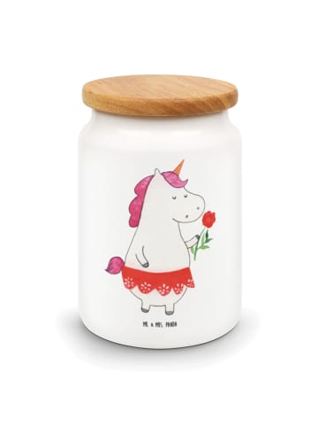 Mr. & Mrs. Panda Tee-Behälter Einhorn Dame ohne Spruch in Weiß