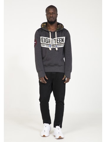 PLUS EIGHTEEN Herren Kapuzenpullover in Schwarz Melange