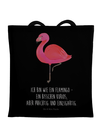Mr. & Mrs. Panda Tragetasche Flamingo Classic mit Spruch in Schwarz