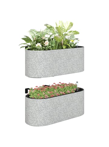 Outsunny Blumentopf Set,42L x 16B x 15H cm,Hellgrau