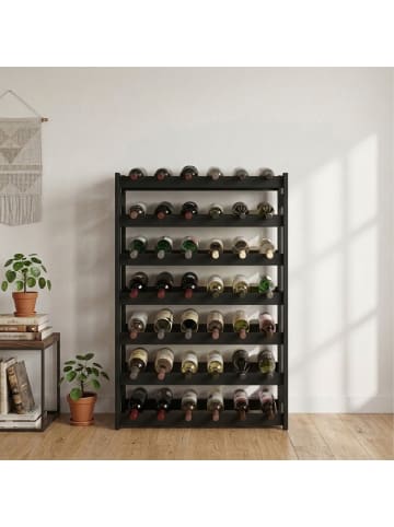 relaxdays Weinregal in Schwarz - (B)63 x (H)102 x (T)25 cm