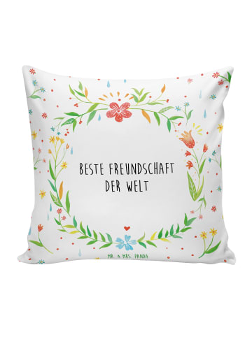 Mr. & Mrs. Panda Mikrofaser Kissen Freundschaft mit Spruch in Weiß