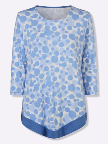 Sieh an! 3/4-Arm-Shirt in ecru-himmelblau-bedruckt
