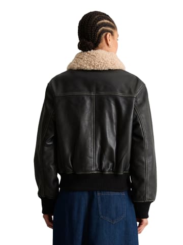 Marc O'Polo DENIM Lederjacke im Aviator-Stil regular in Schwarz