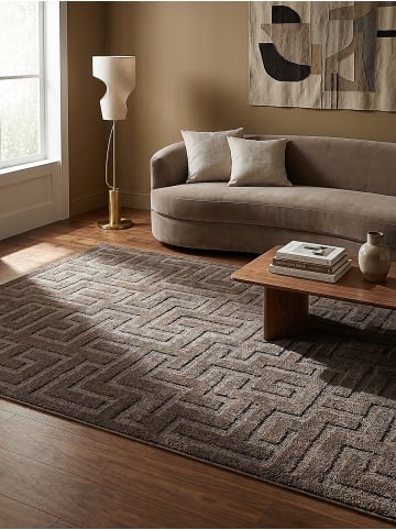 KADIMA DESIGN Teppich Kurzflor Geometrisch pflegeleicht Wohnzimmer Schlafzimmer Flur in Braun
