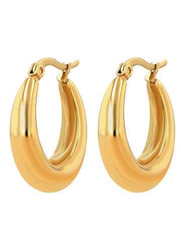 Adeliás Adeliás Damen Creolen aus Edelstahl in gold