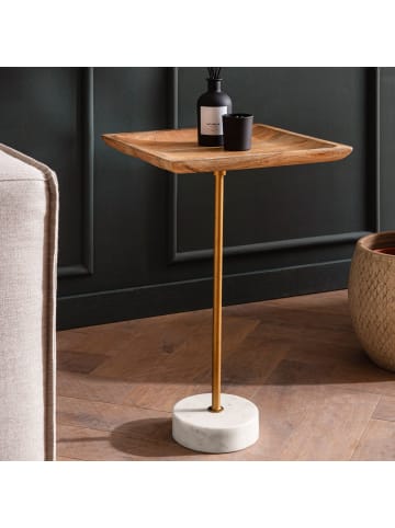 FineBuy Beistelltisch in Braun / Mango / 35x35x55