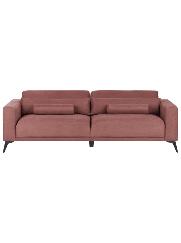 Beliani 3-Sitzer Sofa ANGE in Rot/Schwarz - (W) 214 x (H) 68 x (L) 84 cm