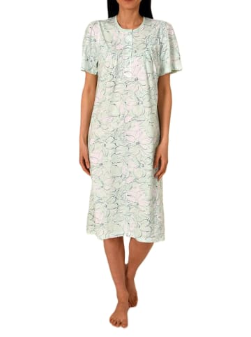 NORMANN kurzarm Nachthemd Design Knopfleiste am Hals - 85466 in helltürkis