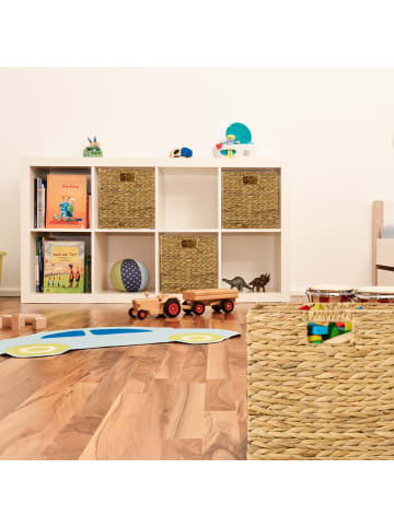 relaxdays 4 x Aufbewahrungskorb in Natur - (B)30 x (H)30 x (T)30 cm