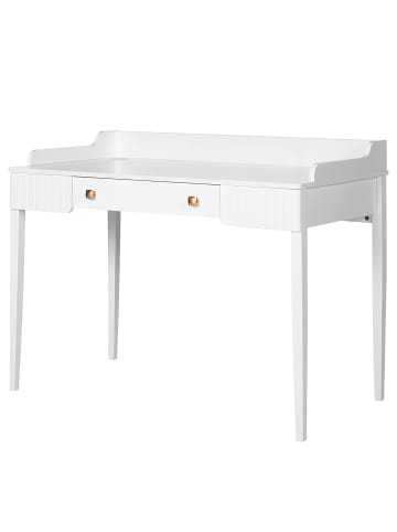 home24 Schreibtisch Lavala in Hochglanz Weiß