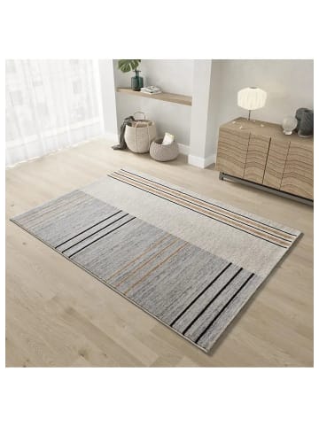 Atticgo Kurzflor-Teppich CRAFT in grau / beige