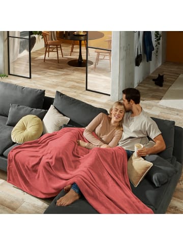 REDBEST Fleece, Microfaser Wohndecke Amarillo in koralle