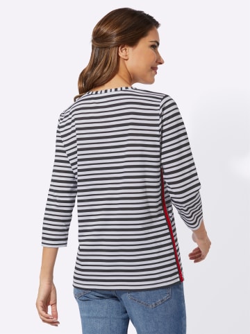 Sieh an! 3/4-Arm-Shirt in schwarz-weiß-bedruckt