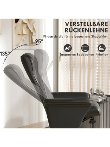 HOMCOM Relaxsessel mit Fußhocker in Schwarz 69L x 71B x 104H cm