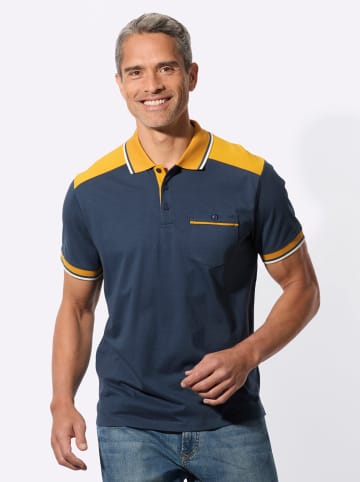Sieh an! Kurzarm-Poloshirt in dunkelblau