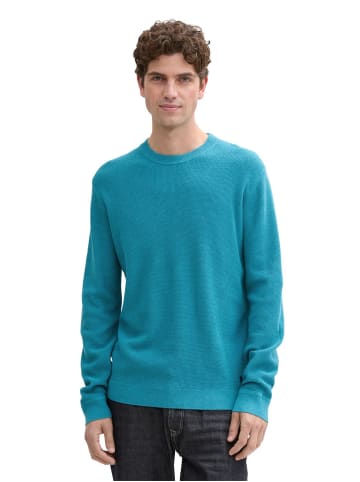 Tom Tailor Pullover STRUCTURED CREWNECK in Türkis