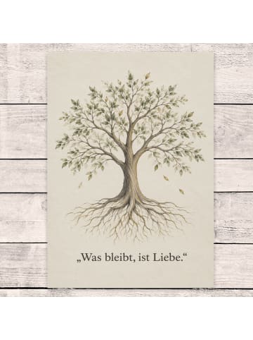 Mr. & Mrs. Panda Trauerspruchkarte Baum würdevoll Design mit Spruch in Weiß