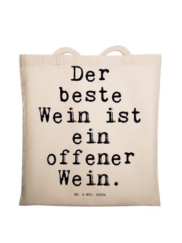 Mr. & Mrs. Panda Jutebeutel Der beste Wein ist... mit Spruch in Creme