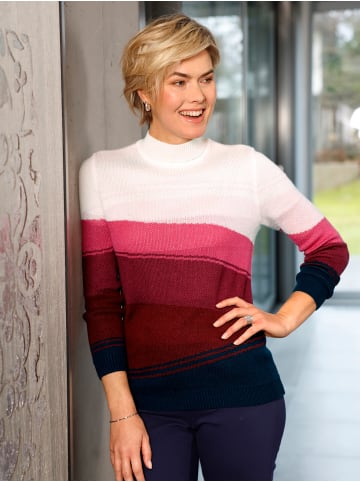 WITT WEIDEN Stehkragen-Pullover in ecru-bordeaux-gemustert