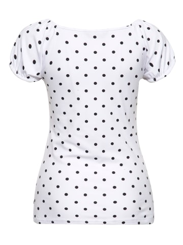 Queen Kerosin Queen Kerosin T-Shirt mit Polka-Dots in weiß