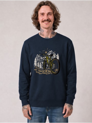 wat? Apparel Sweatshirt Mountainbike und Berge in Dunkelblau