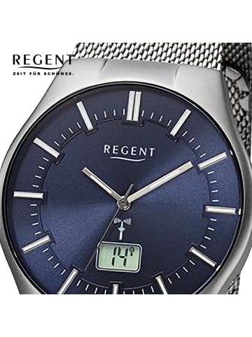 Regent Funkuhr Regent Funkuhren silber extra groß (ca. 39mm)