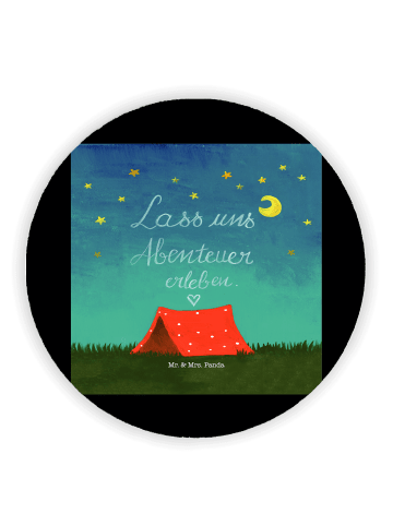 Mr. & Mrs. Panda Rund Magnet Flasche Abenteuer mit Spruch in Bunt