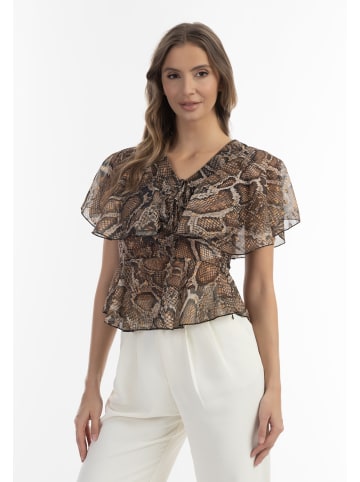 faina Bluse in Beige Schlange