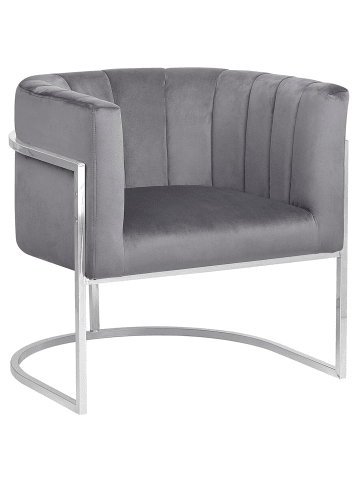 Beliani Sessel LARVIK in Grau - (W) 73 x (H) 72 x (L) 66 cm