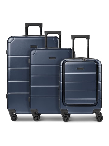 Police Dublin 4 Rollen Kofferset 3-teilig mit Dehnfalte dark blue