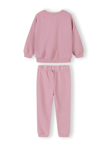 Minoti 2-tlg Langarmshirt & Hose NOSFLEECE102 in pink