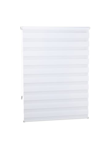 relaxdays 4x Doppelrollo in Weiß - (B) 96 x (H)156 cm