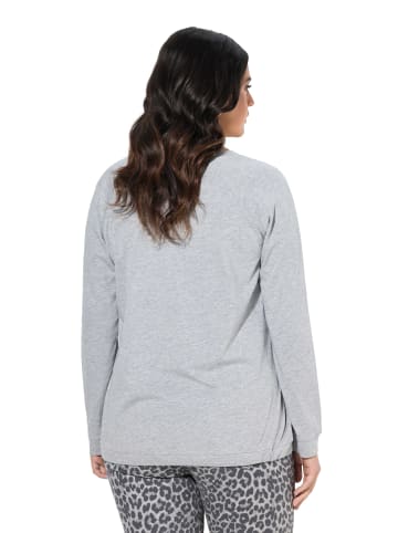 Ulla Popken Langarmshirt in hellgrau mélange